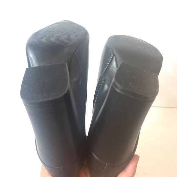 Madden Girl Fashion Boots Black Faux Leather Womens 9.5M Square Heel Pointed Toe - Picture 8 of 12